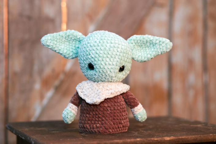 Yoda aus Chenillegarn